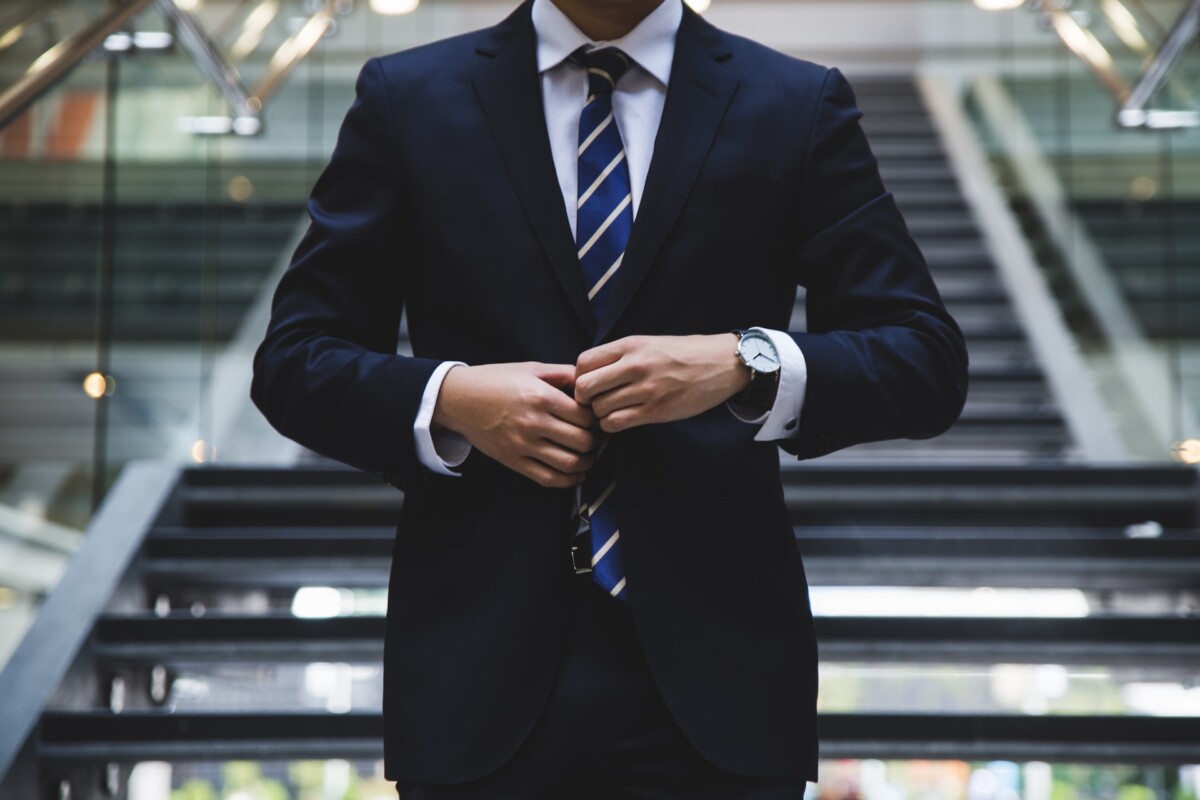 an investor wearing a suit